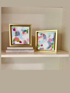 Original Acrylic on Canvas Paintings Set of 2 Ready to Hang